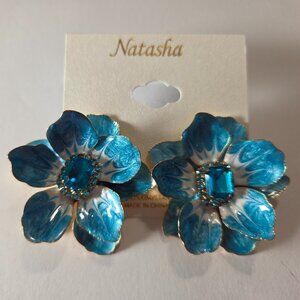 Natasha Blue Flower Earrings